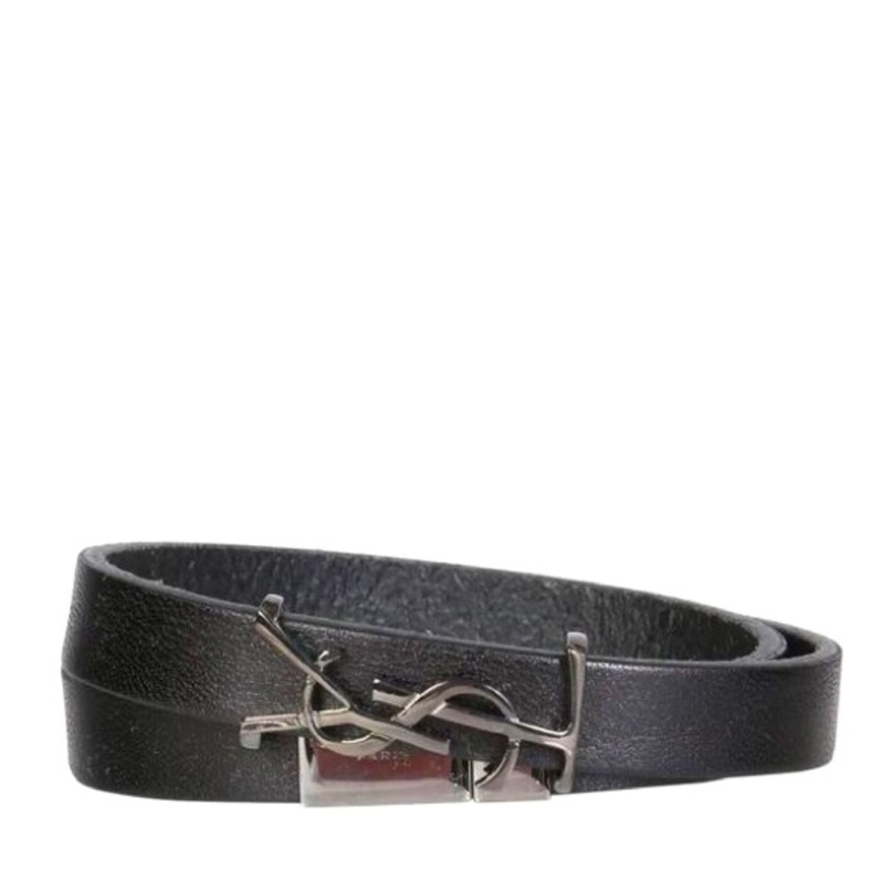 NEW YSL Opyum Leather Unisex double wrap luxury bracelet M - Picture 4 of 9